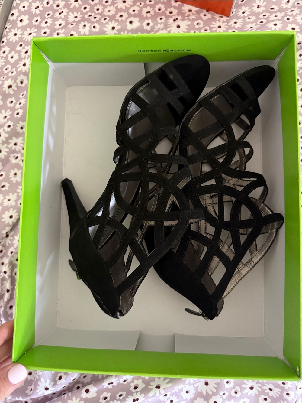 Kelly & Katie Black Strappy Cutout High Heel Sandals